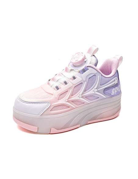 BUTY ROLKI LED BUTOROLKI ŚWIECĄCE SNEAKERSY WROTKI RÓŻOWE 2W1 ROZMIAR