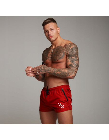KĄPIELÓWKI MĘSKIE SZORTY SPODENKI CZERWONE VQ