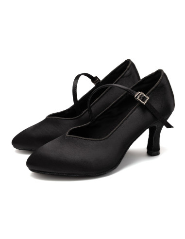 BUTY DO TAŃCA TANECZNE STANDARDU DELIKATNE CZARNE 7,5cm (Rozmiar: 39)