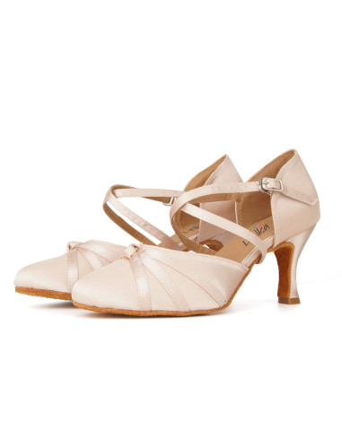 BUTY TANECZNE DO TAŃCA STANDARDU CIELISTE BEŻOWE 7,5cm (Rozmiar: 36)