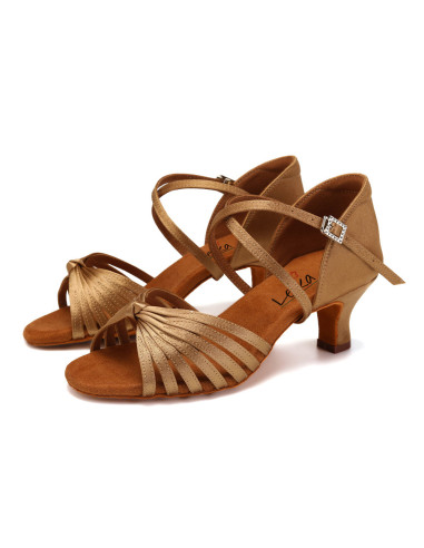 BUTY DO TAŃCA TANECZNE WYGODNE LATINO NUDE CIELISTE 5,5cm (Rozmiar: 37)