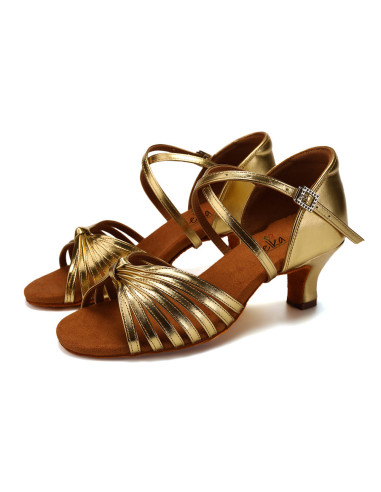 BUTY DO TAŃCA TANECZNE POŁYSKUJĄCE ZŁOTE 5,5cm (Rozmiar: 40)