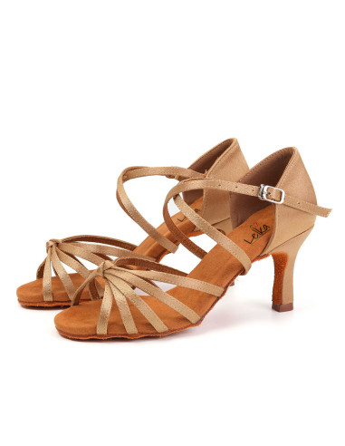 BUTY DO TAŃCA TANECZNE CIELISTE NUDE BEŻOWE 7cm (Rozmiar: 42)