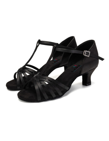 BUTY DO TAŃCA TANECZNE LATINO CZARNE BLACK 5,5cm (Rozmiar: 37)
