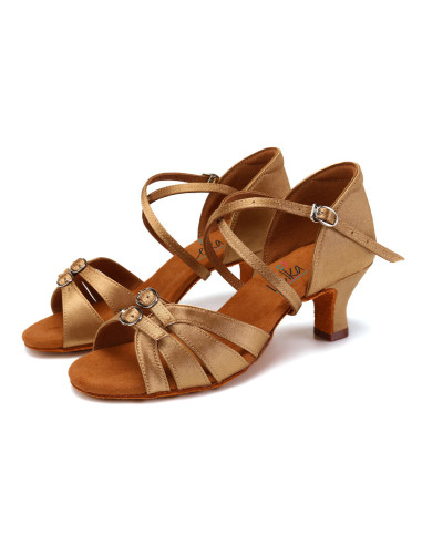 BUTY DO TAŃCA TANECZNE REGULOWANE CIELISTE LATINO 5,5cm (Rozmiar: 41)