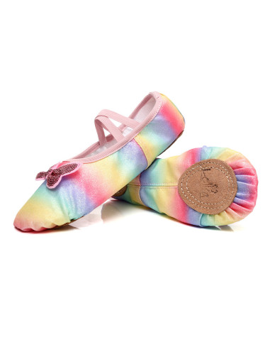 BALETKI DO TAŃCA TRADYCYJNE BALET RYTMIKA KOLOROWE DZIECIĘCE (Rozmiar: 27)